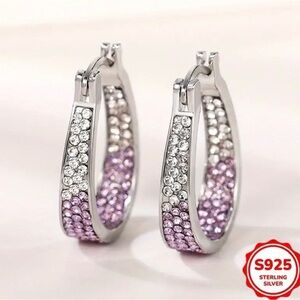 S925 Popular Colored Earrings With Cooper Inlaid A3.